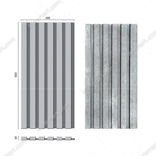 پنل بتنی 60x40x4 مدل KIT KAT گرید 2