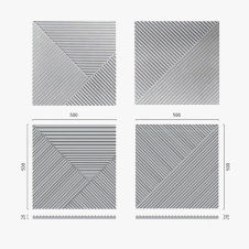 پنل بتنی 50x50x2 مدل ZIG ZAG گرید 1