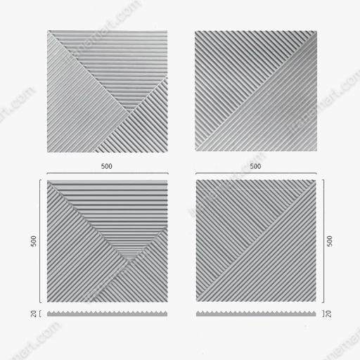 پنل بتنی 50x50 مدل ZIG ZAG